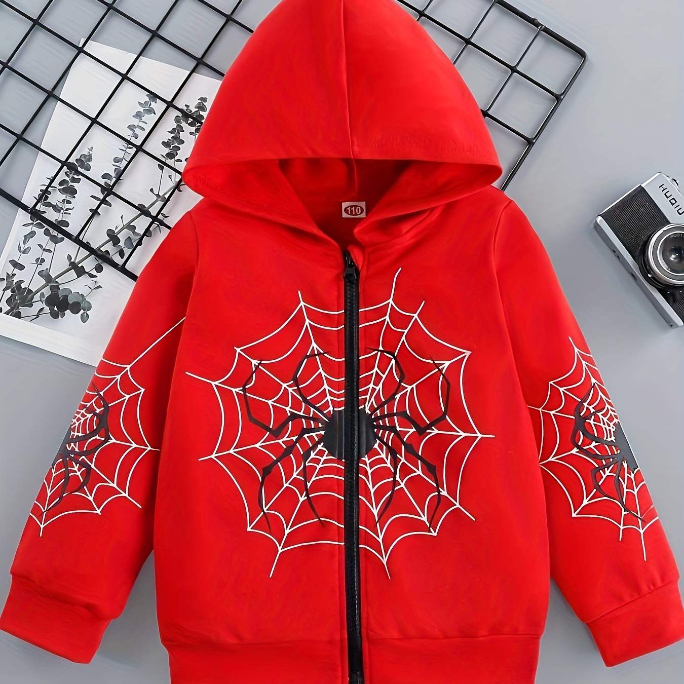 

Trendy Spider Graphic Print Boys Zip Up Hooded Sweatshirt Casual Long Sleeve Hoodies With Pockets Gym Sports Hooded Jacket