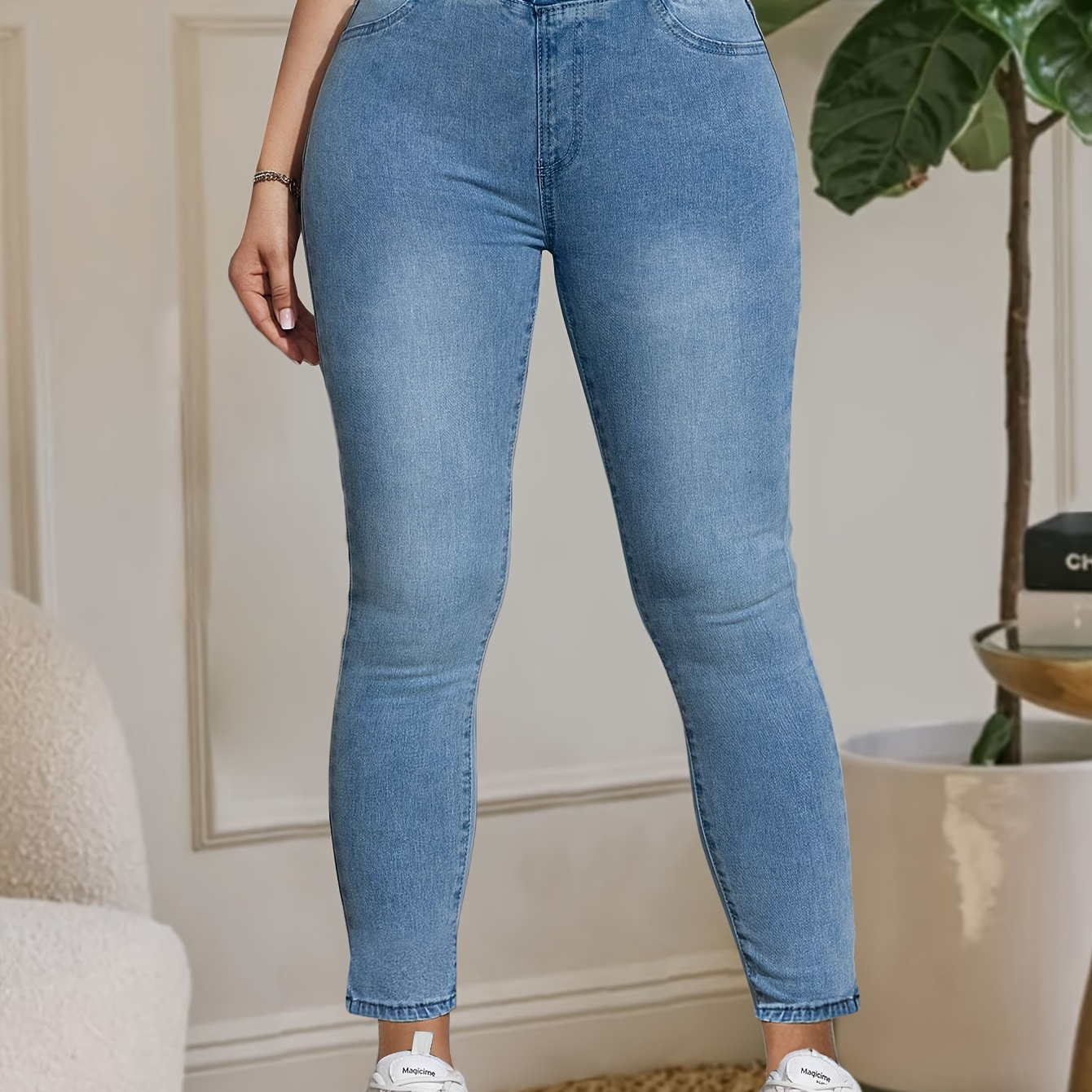 

Plus Size Waist Brand Jeans For Women High Waist High Stretchy Denim Jeans Pants Ankle Women Jeans For Mom