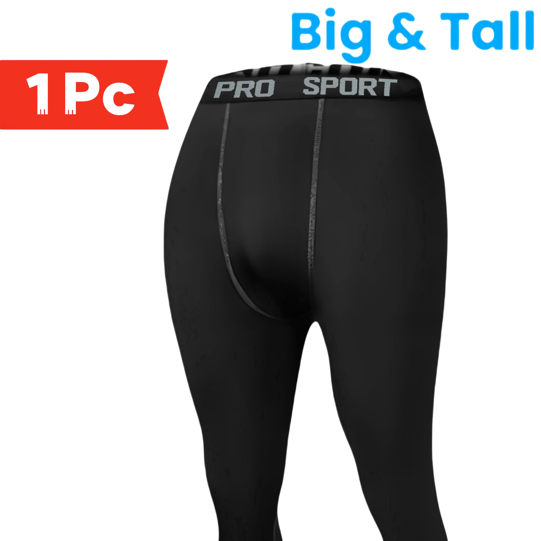 

Plus Size Men's Athletic Leggings - High-stretch, Quick-dry & Breathable For Running & Sports, Outdoor Activities, Plus Size