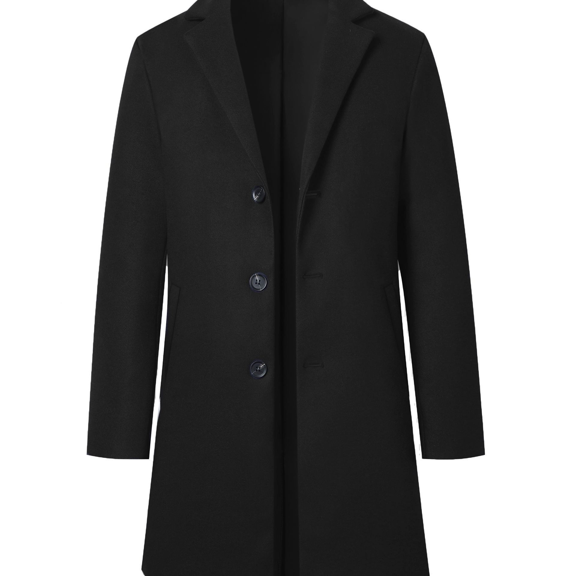 

Men's Warm Overcoat, Elegant Single Breasted Trench Coat For