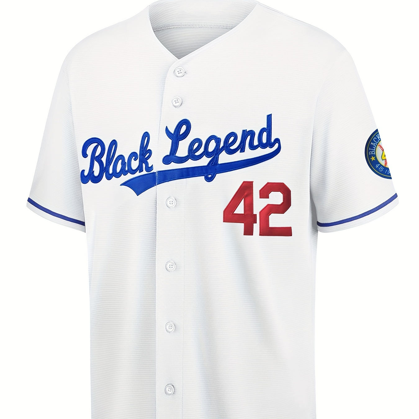 Men's Black Legend #42 Baseball Jersey, Retro Classic Baseball Shirt, Breathable Embroidery Stitching Sports Uniform For Training Competition