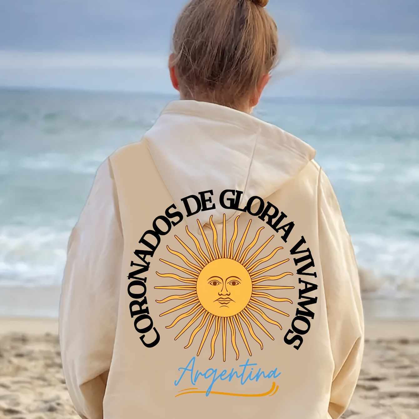 

1pc Coronados De Argentina , Applique Pattern, / Sweatshirt