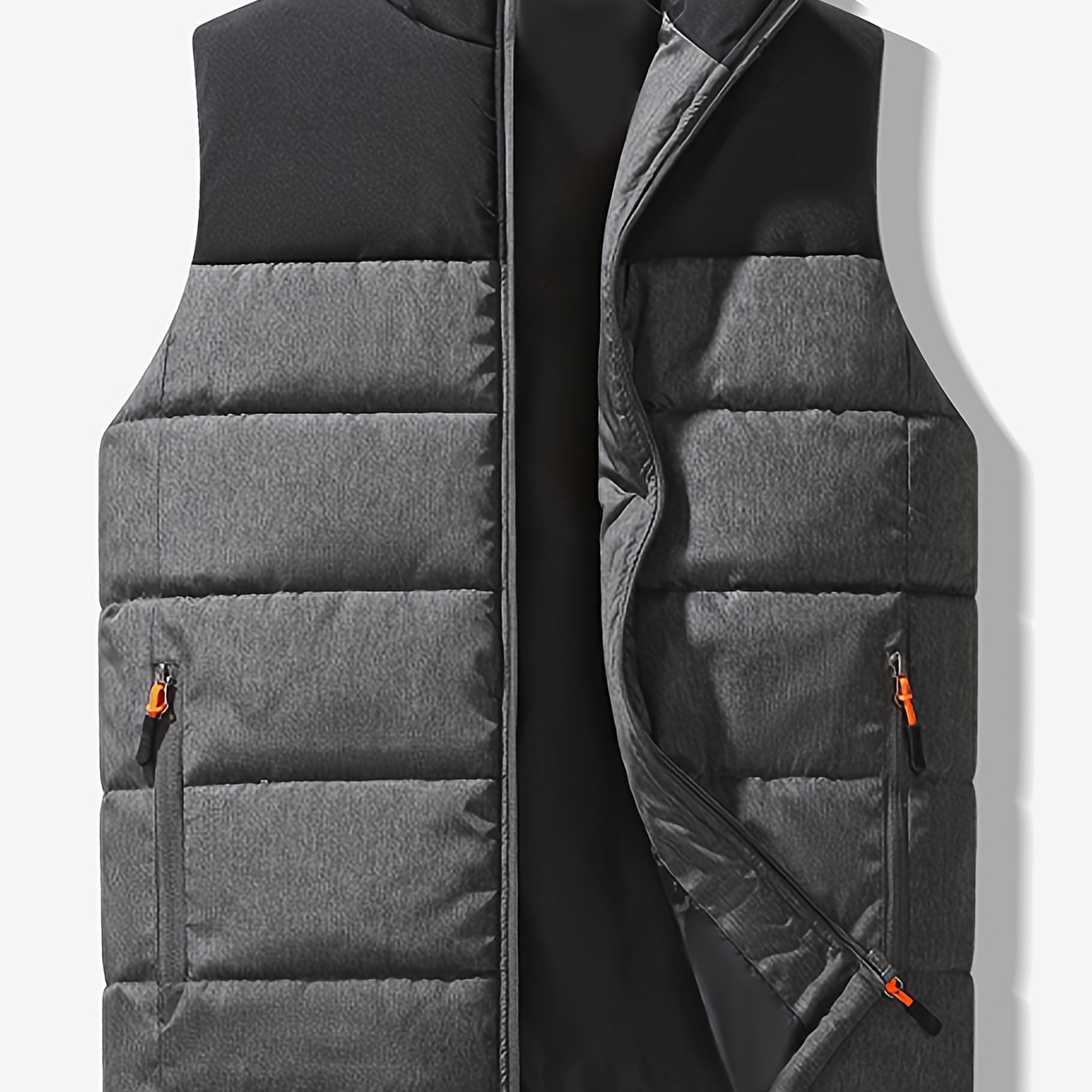 

Men's Color Blocking Sleeveless Vest - Trendy Comfy Warm Stand Collar Vest Outdoor Clothes For Autumn And Winter