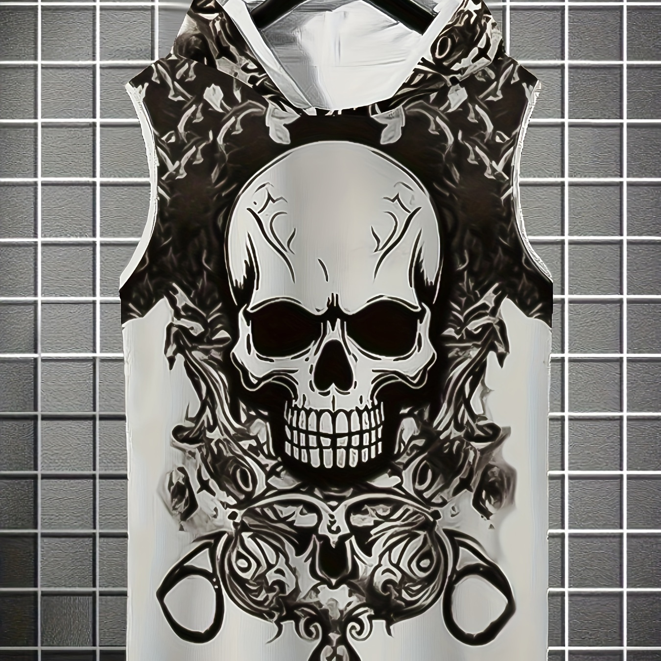 

Summer Thin Light-colored Printed Breathable Sleeveless Sports Vest With Hooded Design