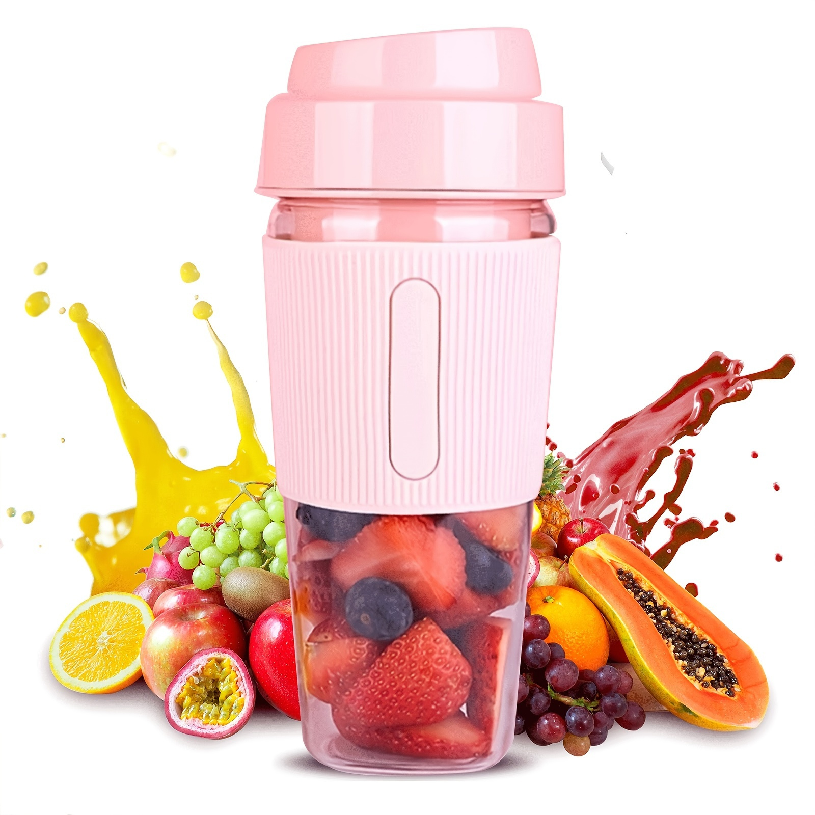 Usb Rechargeable Portable Juicer, Smoothie In Go Blender Cup With Straw  Protein Smoothie Fruit Mini Blender For Home Sports Office Camping - Temu