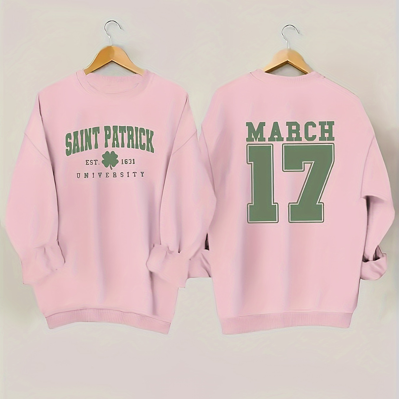 

Plus Size Print Sweatshirt, Crew Neck Casual Sweatshirt For Fall & Spring, Women's Plus Size Clothing