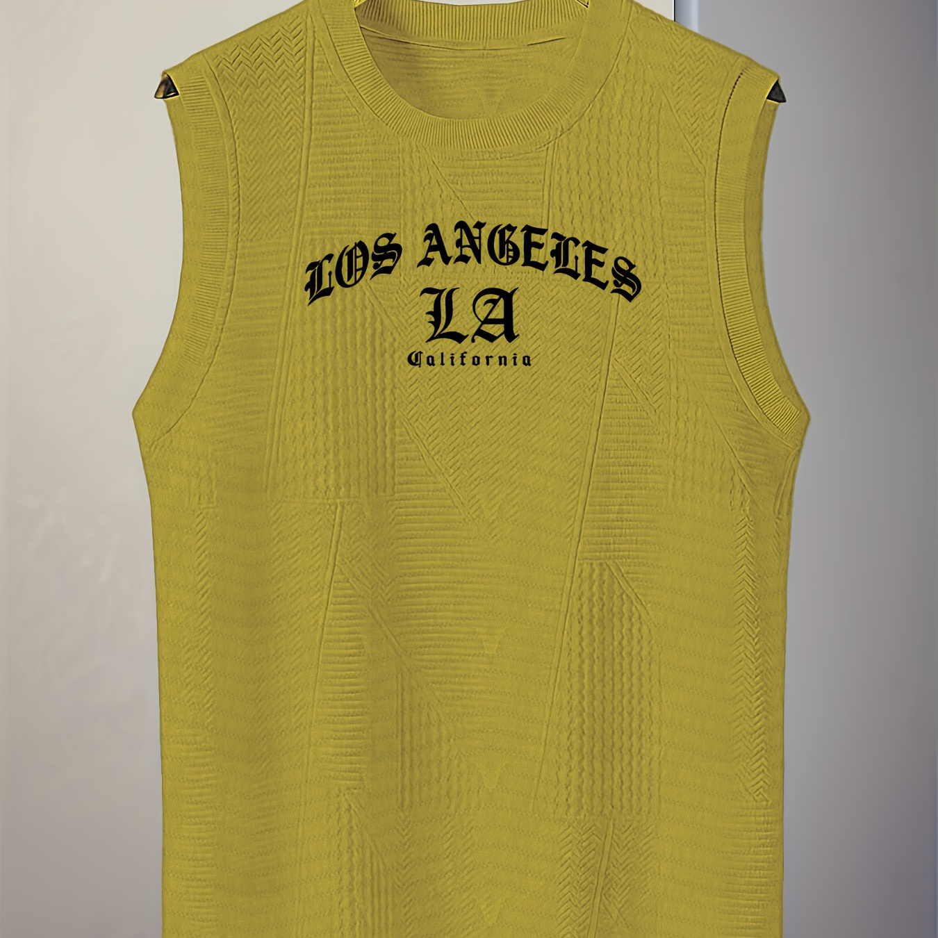 

Men's Los Angeles Top, Casual Crew Neck Sleeveless Top, Men's Clothing For Summer Outdoor