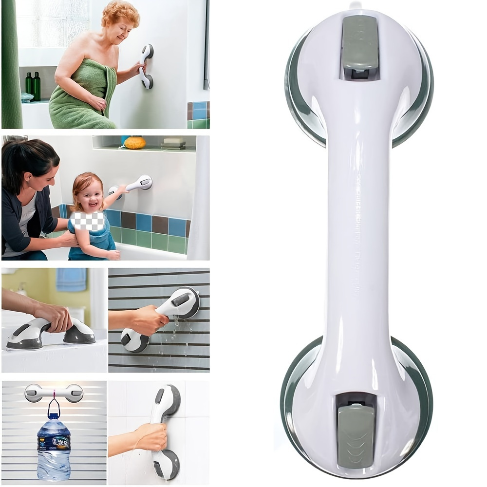 1pc Shower Handle Safety Helping Handle Anti Slip Support Toilet Bathroom Safe Grab Bar Handle Vacuum Sucker Suction Cup Handrail Bathroom Accessories