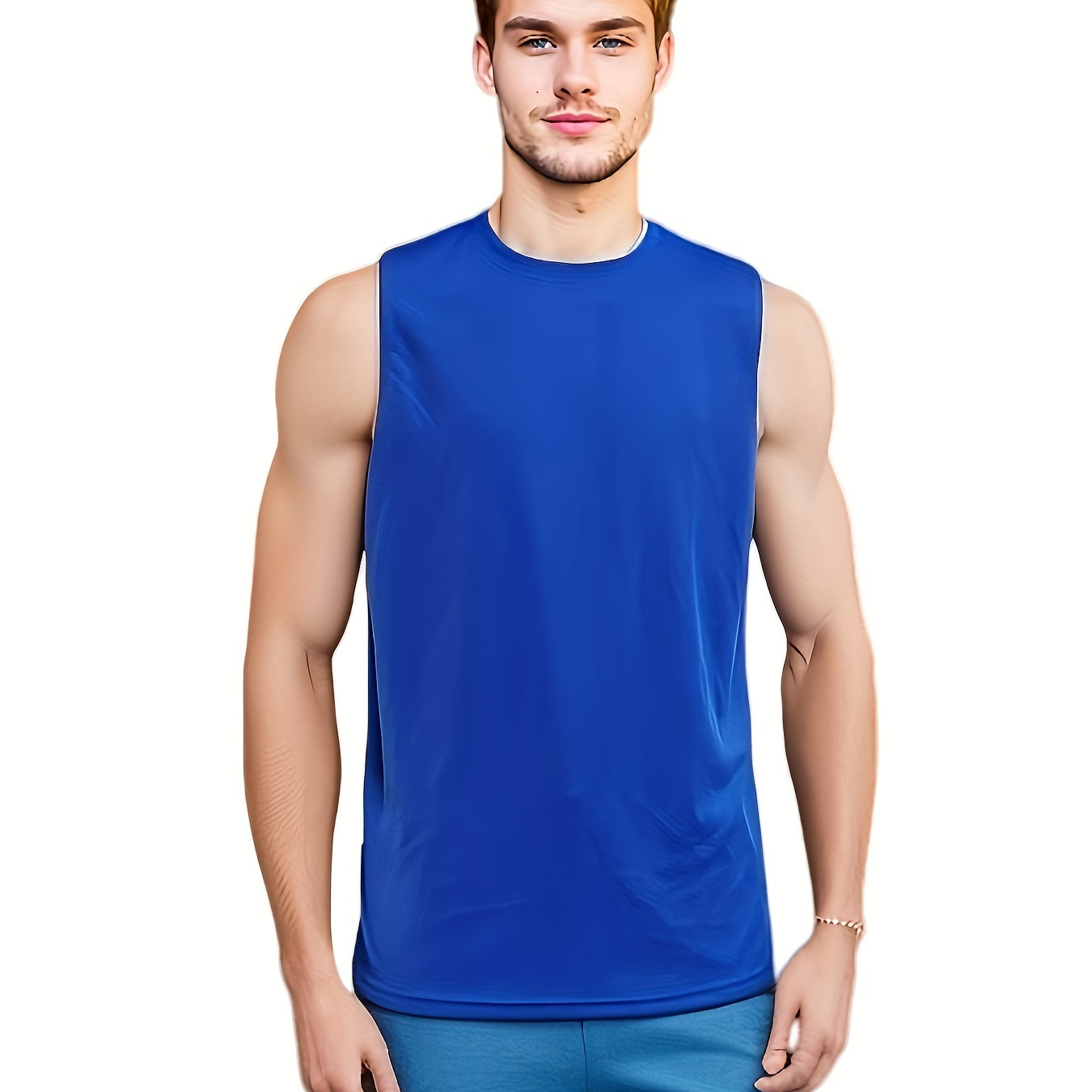 Comfy Breathable Tank Top Men's Casual Stretch Sleeveless T - Temu