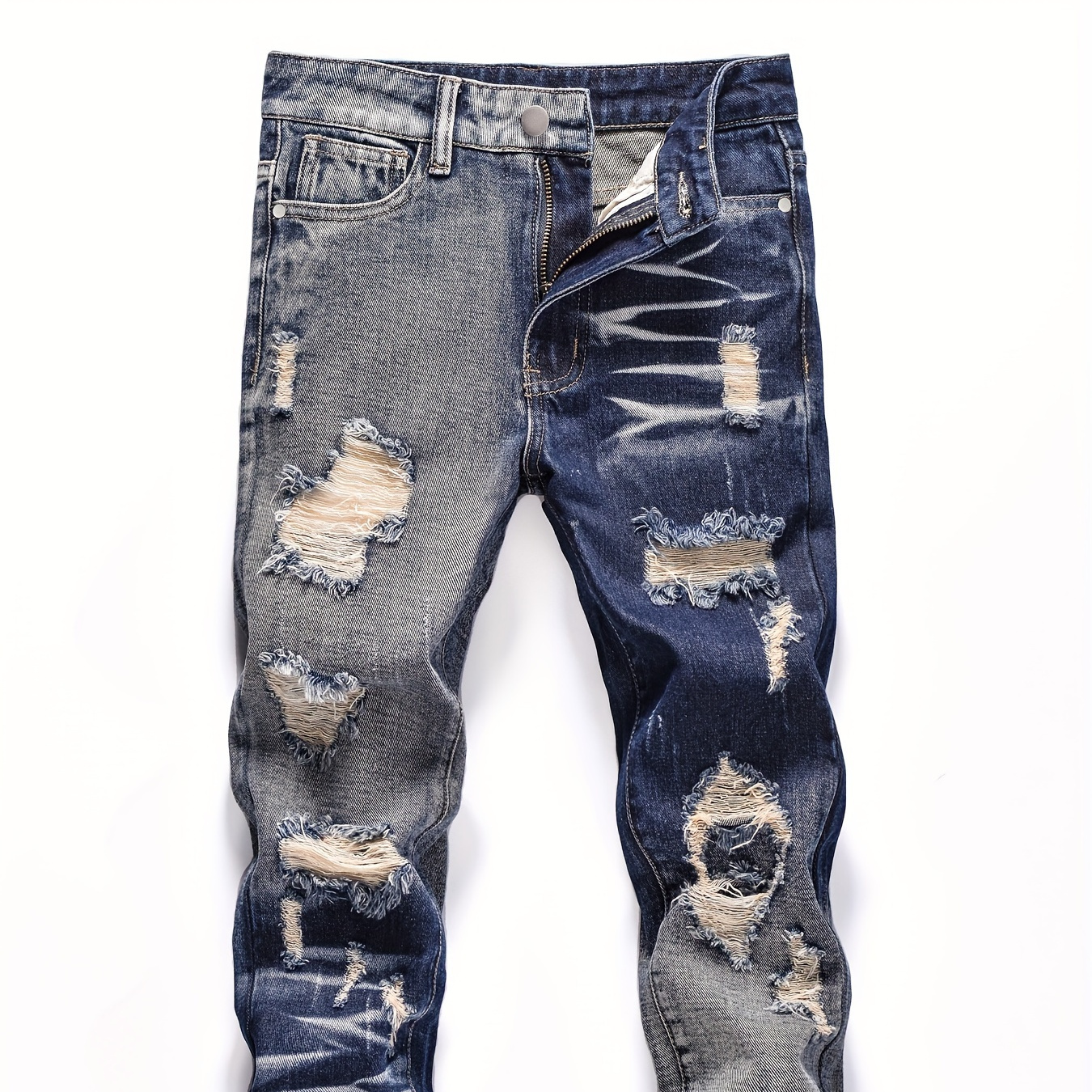 

Kid's Color Clash Ripped Jeans, Street Style Denim Pants, Boy's Clothes For All Seasons