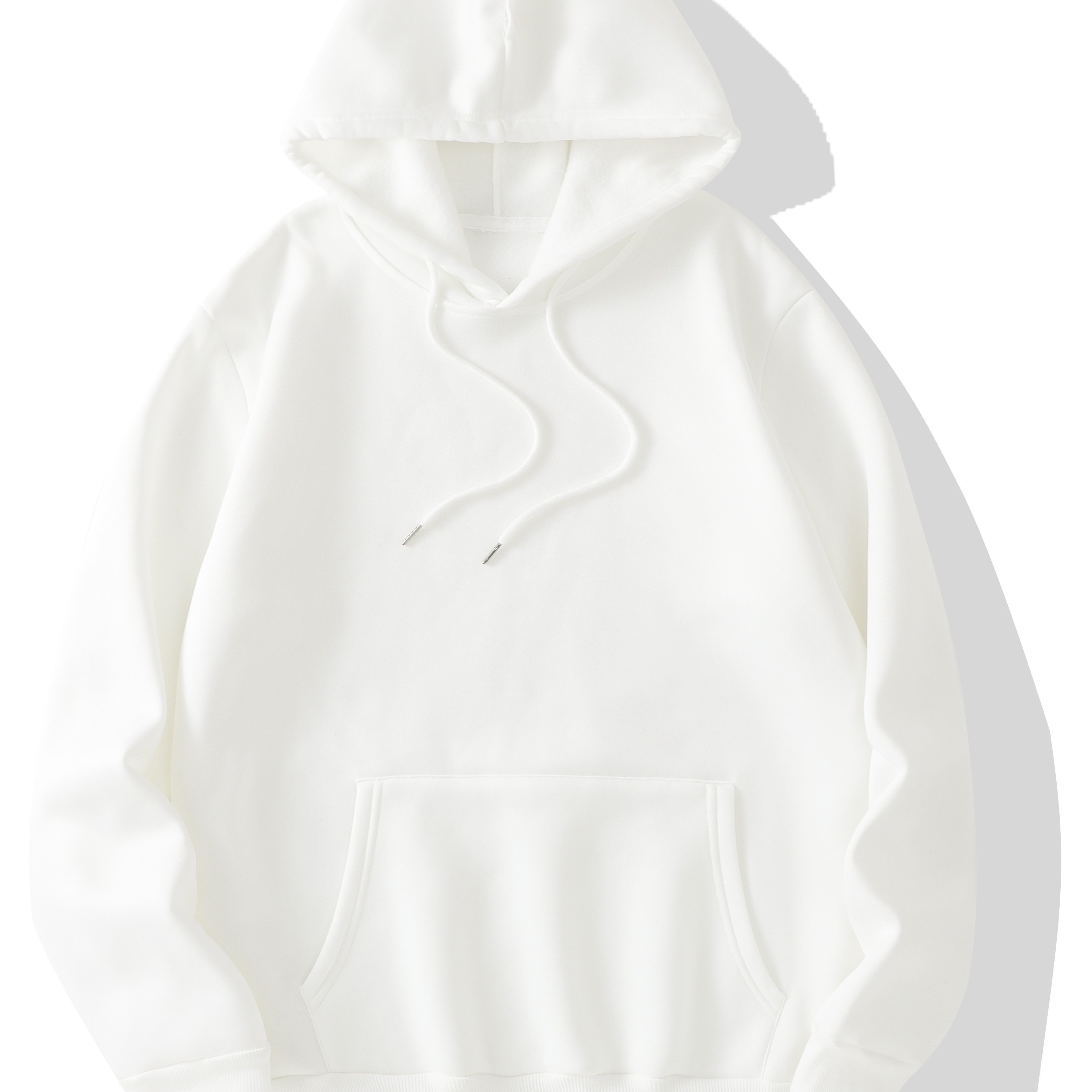 

Casual Hoodie With Kangaroo Pocket - Soft Polyester, Machine Washable, Solid Color, Loose Fit Pullover For | Fall & Winter