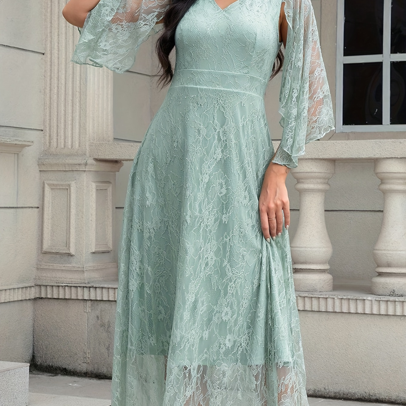 knee length dresses for ladies On This Day Emerald Green Lace Dress, Small - The Mint Julep Boutique main image 0