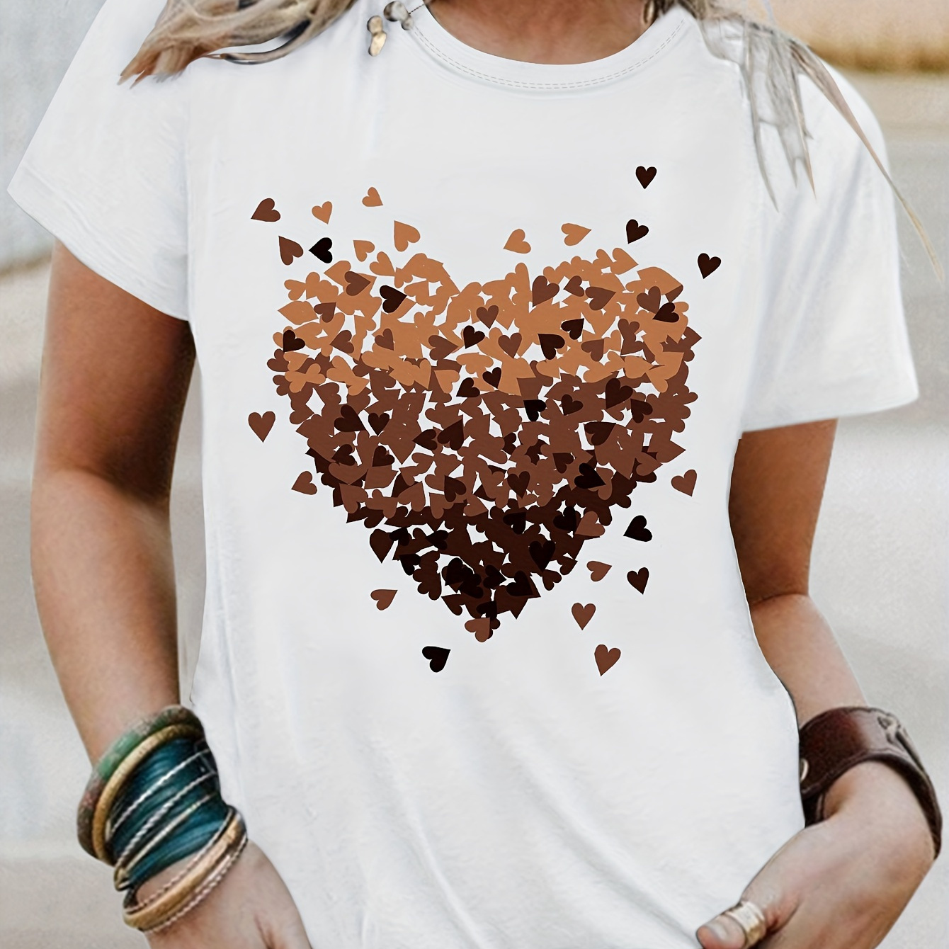 

Graphic Print T-shirt, Short Sleeve Crew Neck Casual Top For Summer & Spring, Women's Clothing