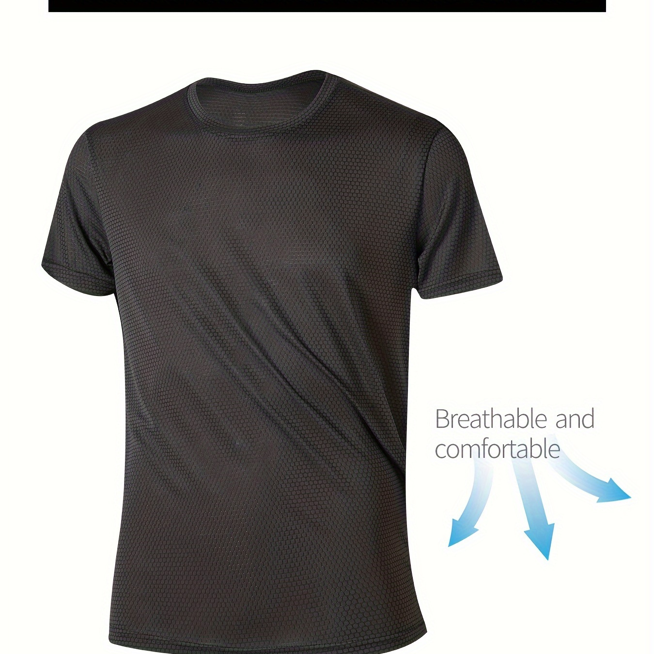 

Solid Men's Comfy Quick-drying Short Sleeve Round Neck T-shirt, Lightweight And Breathable, Summer Outdoor Sports