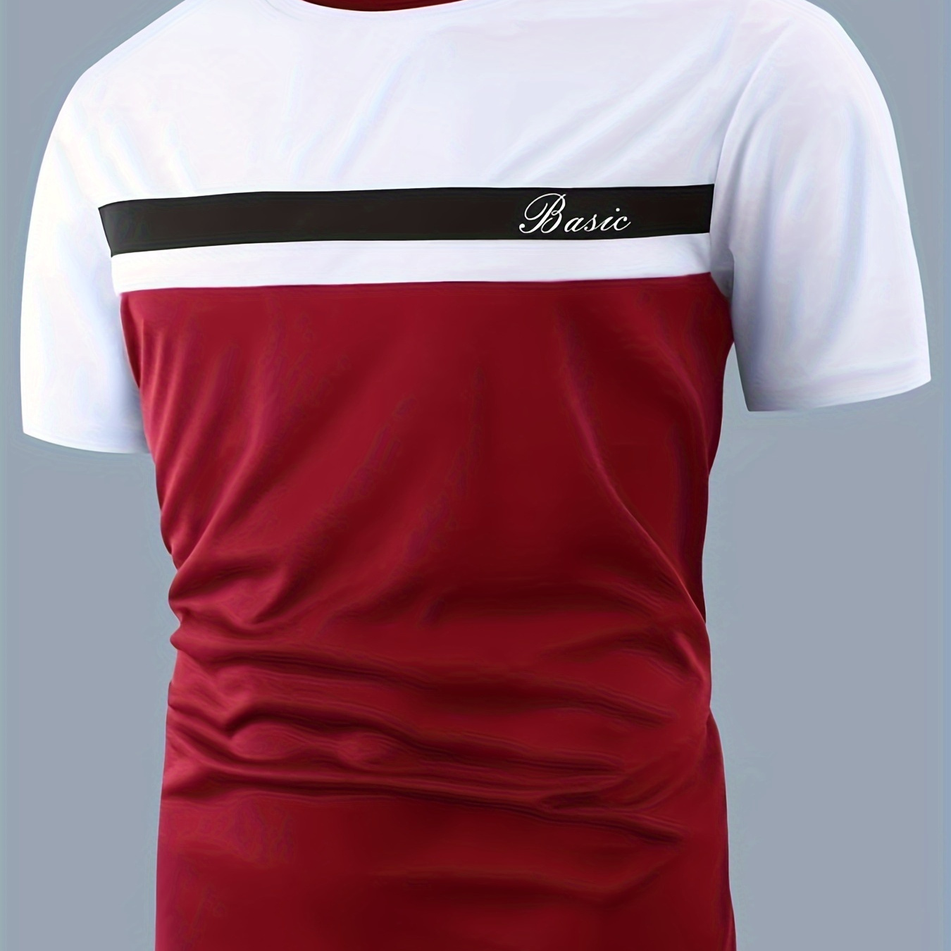 

Men's Casual Stretch Cotton- T-shirt With Letter Print - Comfortable, Breathable Crew Neck Tee For Summer