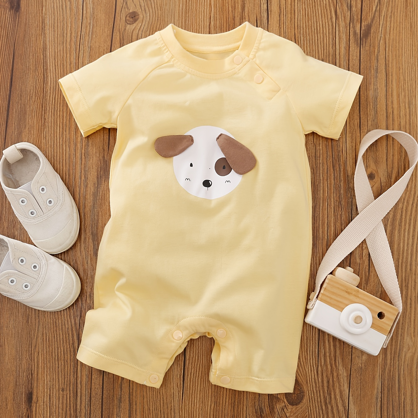 

Baby Boys Cute Dog Graphic Print Short Sleeve Romper Clothes