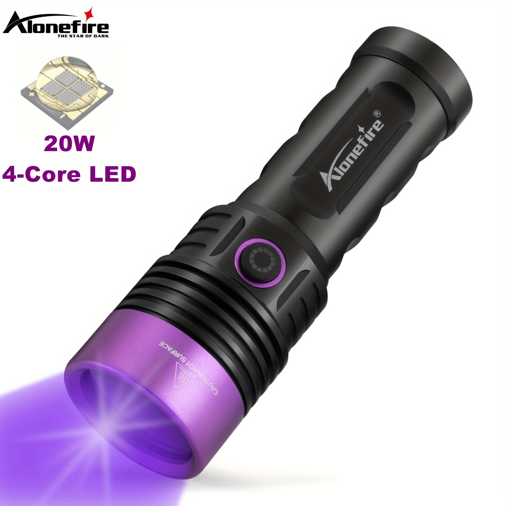 365nm UV Flashlight with White Light, Rechargeable Black Light Torch for  Resin Curing, Rocks Searching, Scorpion & Pet Urine Finding(include 2400mAh