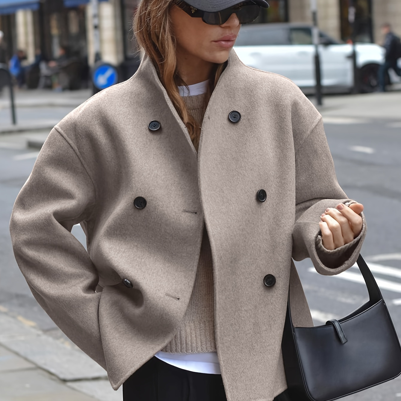 

Women's Double-breasted V- - Long Sleeve, Polyester - , Fit,