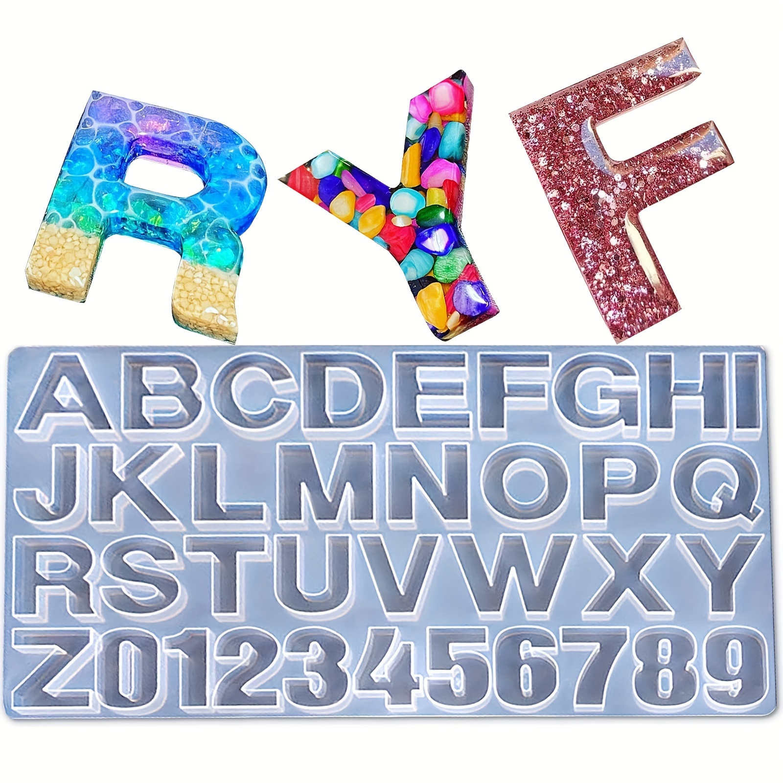 

Diy Letters Mold Alphabet Number Silicone Molds Jewelry Keychain Casting Mold Large Clear Epoxy Resin Craft Supplies For Diy Alphabet Letters And Numbe