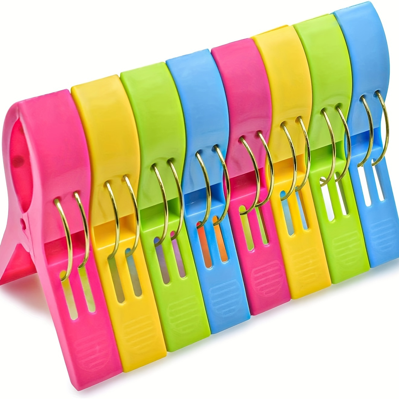 

8pcs Beach Towel Clips, Chair Clips, Towel Holder, Plastic Clothes Pegs, Hanging Clip, Clamps, Clothes Pins