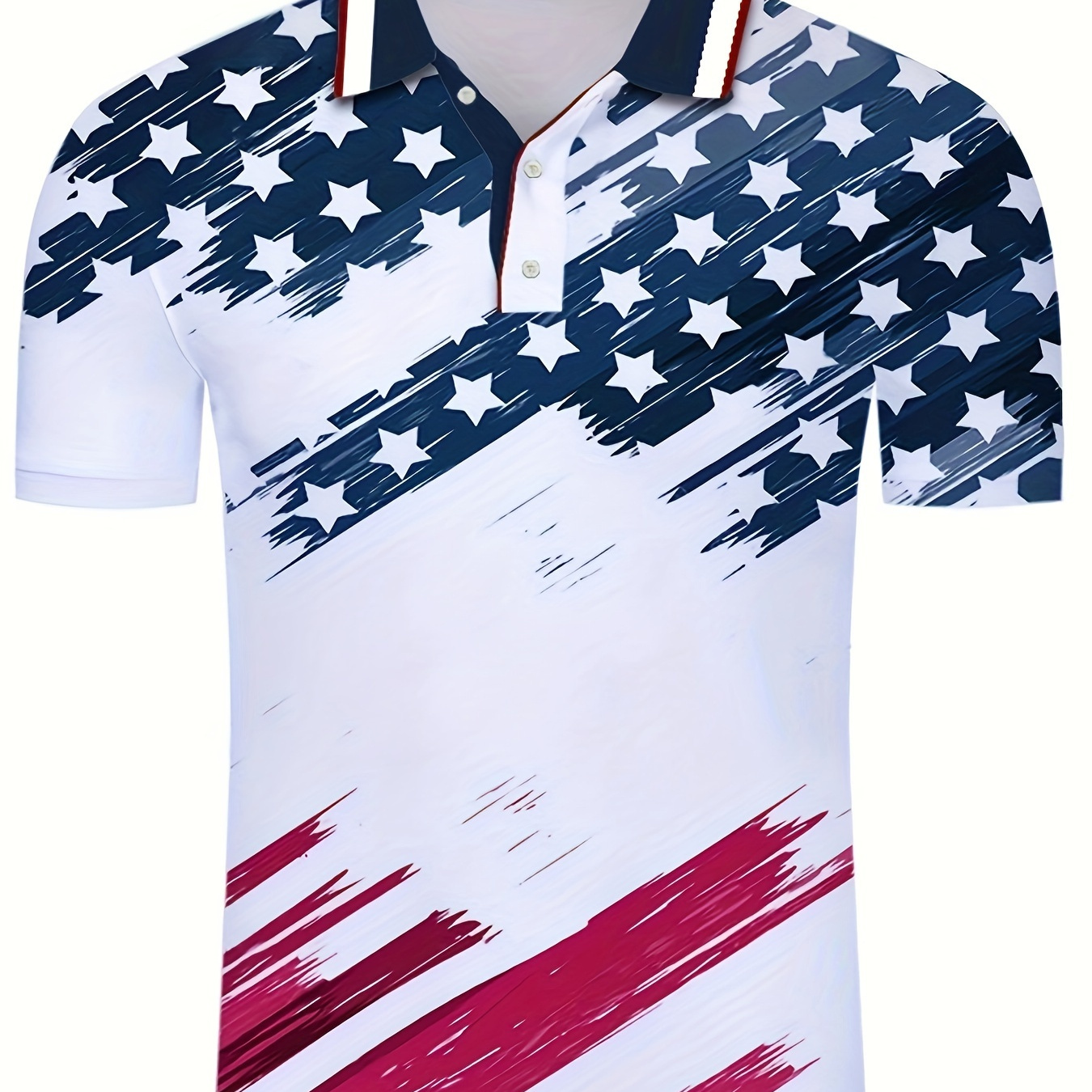 

American Independence Day Flag Digital Print, Men's Summer Short Sleeve Shirt, Special Gift