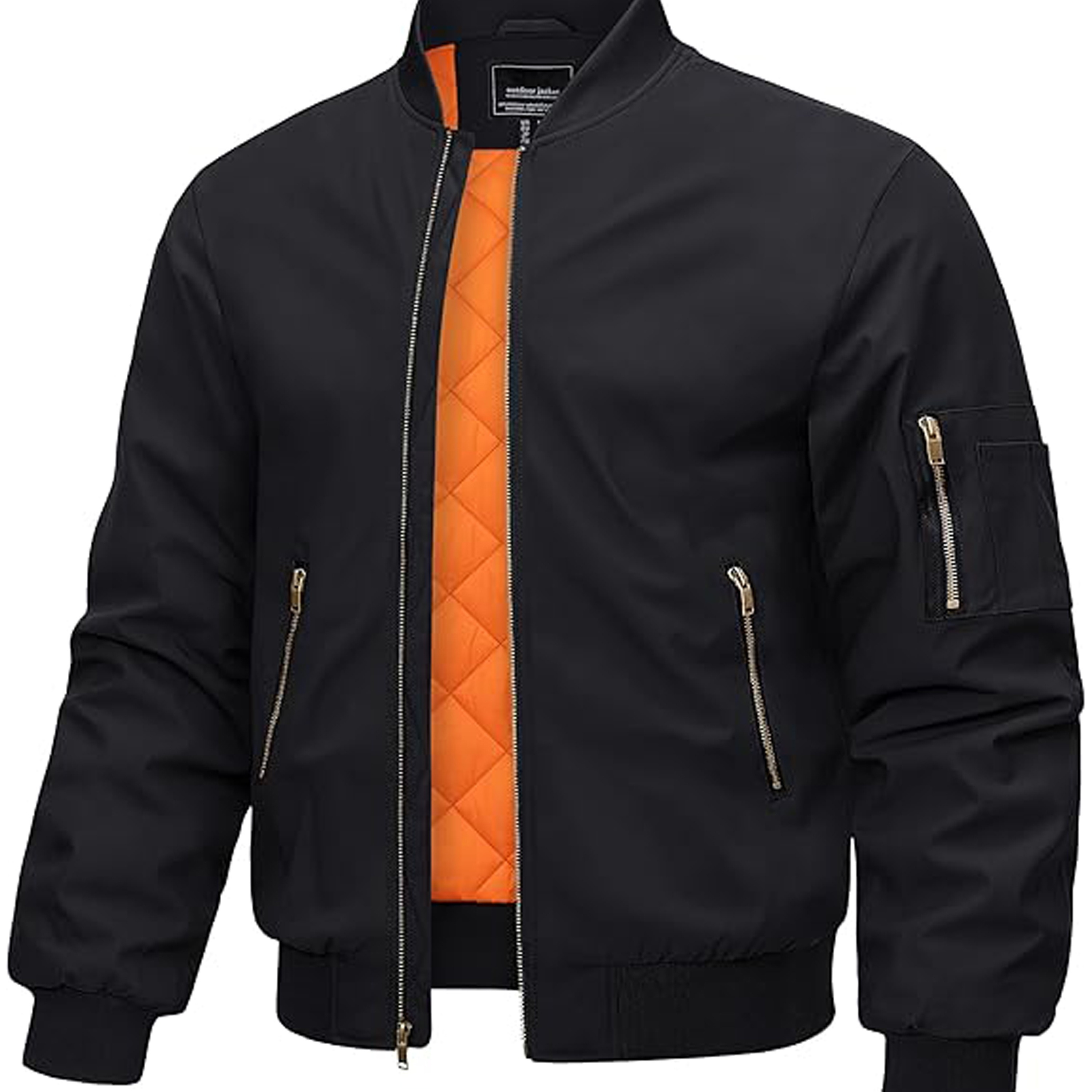 

Men' Autumn And Winter Thickened Warm And Water Jacket Full Polyester Fabric Multi- And Leisure Comfortable And Versatile Jacket Ribbed Collar Multi- Outdoor Jacket