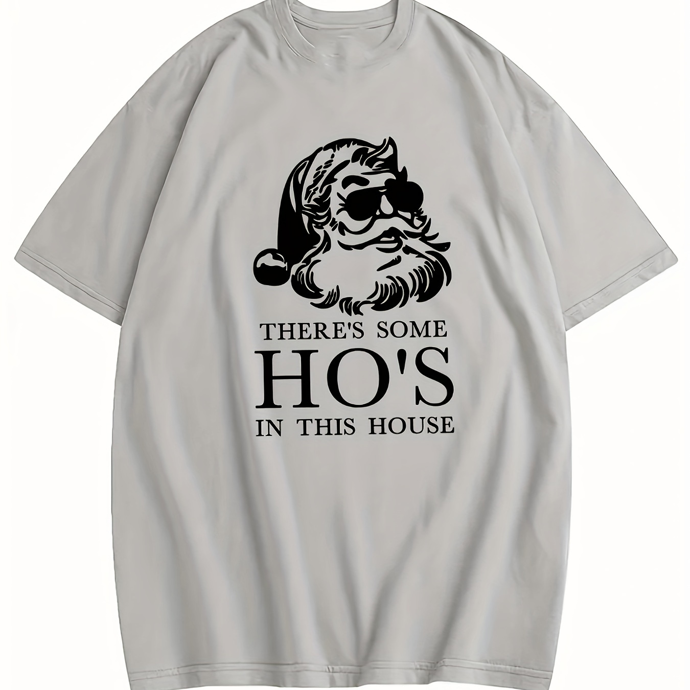 

Christmas Santa Claus Print T-shirt, Men's Casual Street Style Stretch Round Neck Tee Shirt For Summer