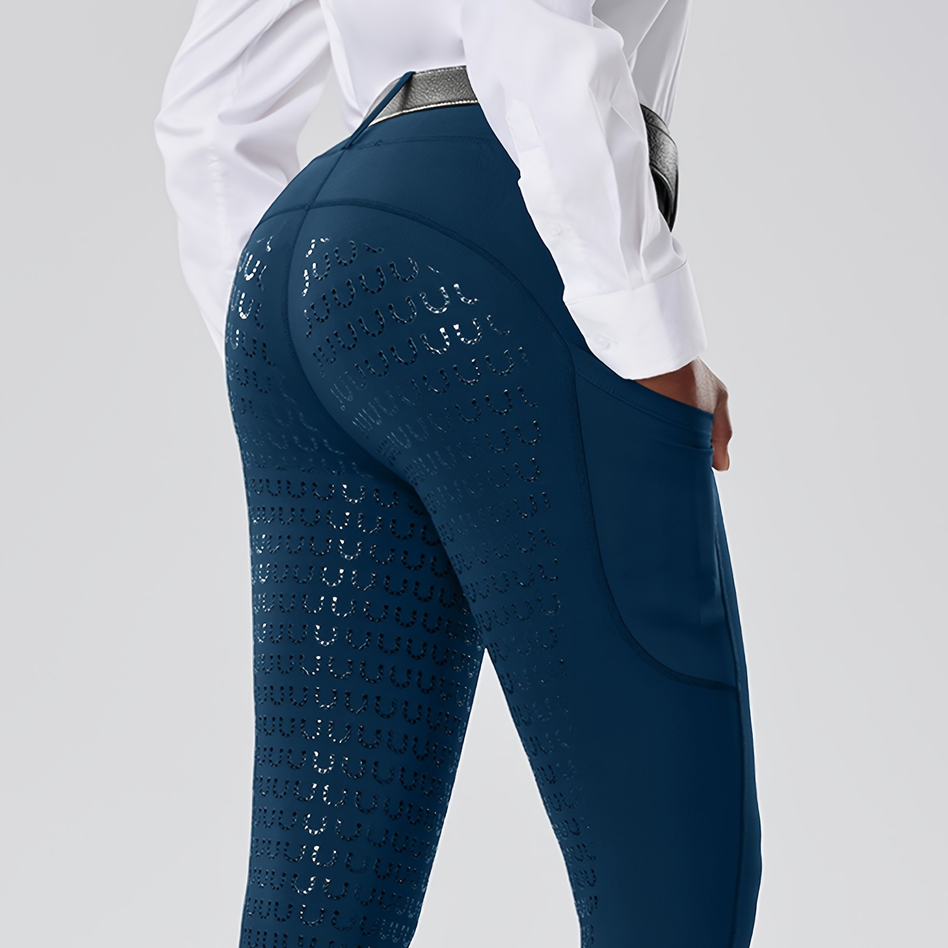 

Women's High- Equestrian Pants - Quick-dry, Silicone Grip For Non-slip, Polyester & Spandex , Full-seat Coverage With - Riding