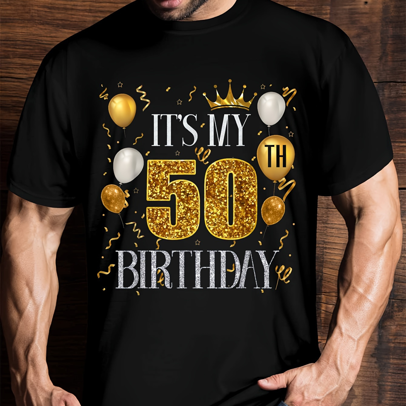 

My 50th Birthday Happy 1973 Birthday T-shirt, Men's Fun Pattern T-shirt, Short Sleeve Novelty T-shirt, , Round Neck, T-shirt