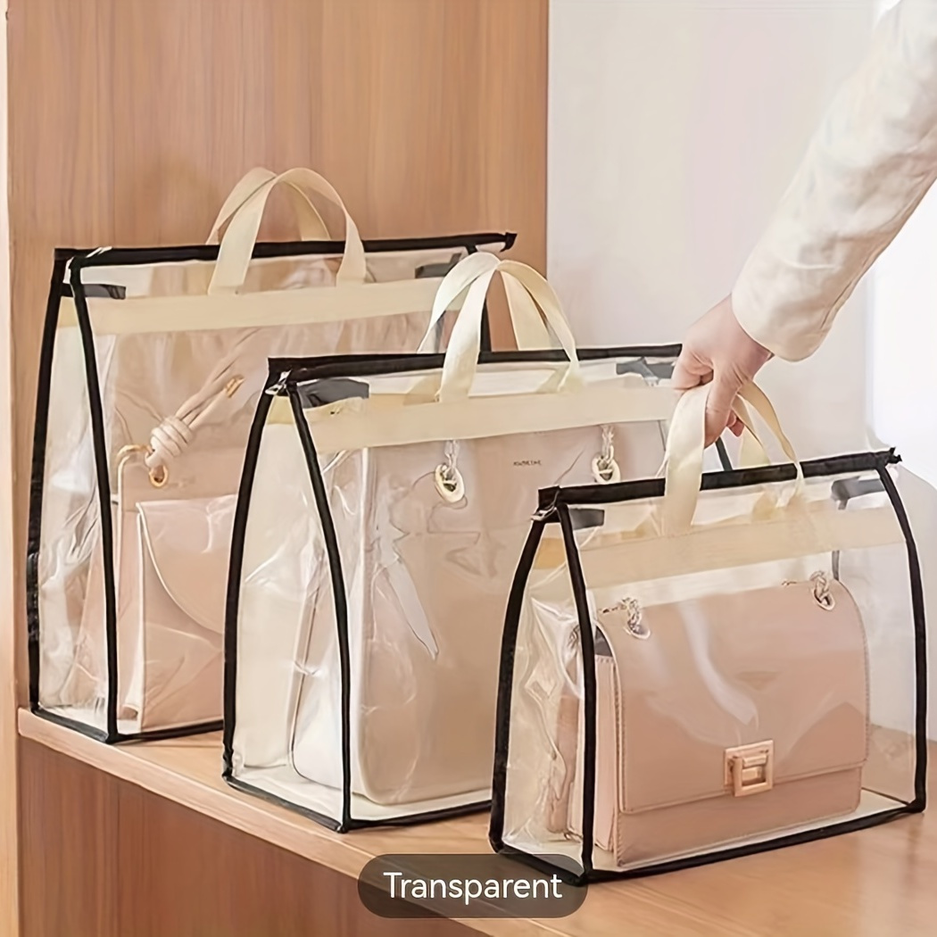 

Simple Transparent Storage Handbag, Dustproof & Moistureproof Bag Organizer, Versatile Bag For Wardrobe