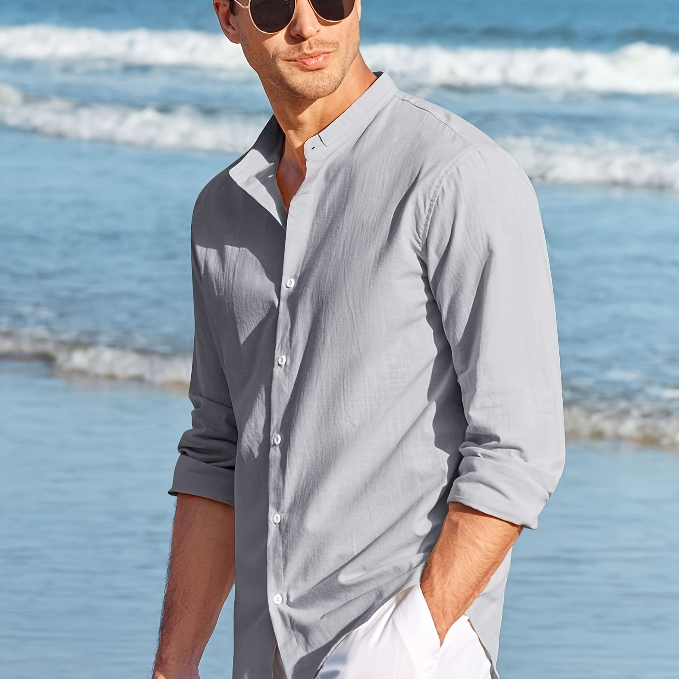 

Mens Short Sleeve Shirts Linen Button Down Beach Hippie Casual Summer Shirts