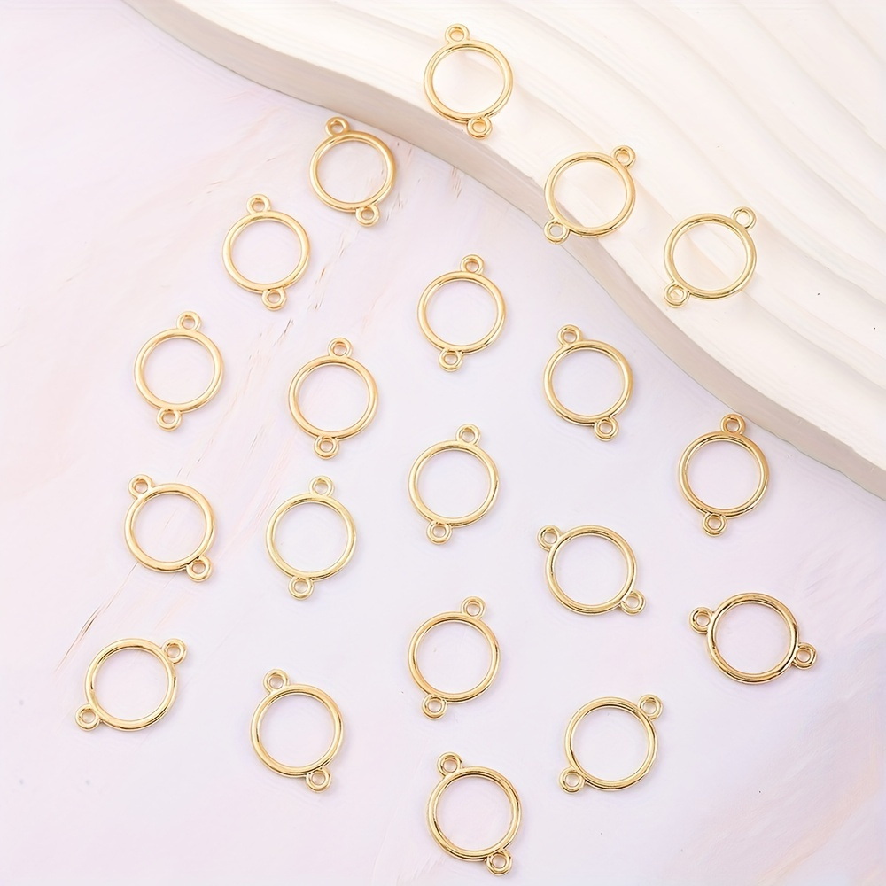 

20pcs Alloy Double Hanging Round Connector Accessories Diy Handmade Jewelry Accessories Can Be Used For Clothing Earrings Necklaces