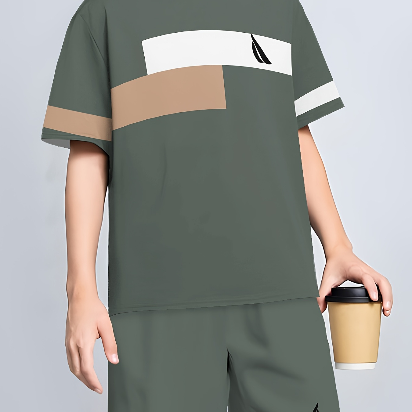 Boy's Color-Block Shorts Suit