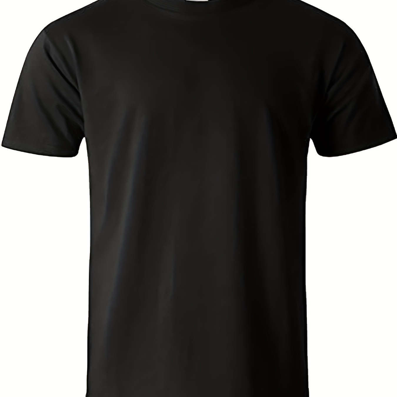 

Men' T-shirt With Solid Color, Oversized Short Sleeve Tees For Big & Tall Males, Plus Size