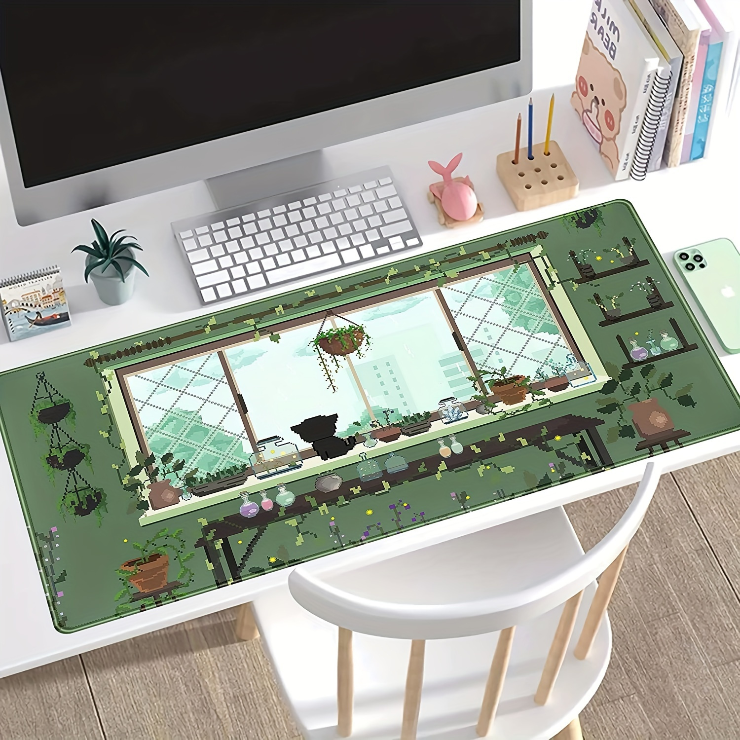 1pc Kawaii Graphic Print Non-slip Mouse Pad, Extended Gaming Desktop Pad For Office Home Computer Laptop