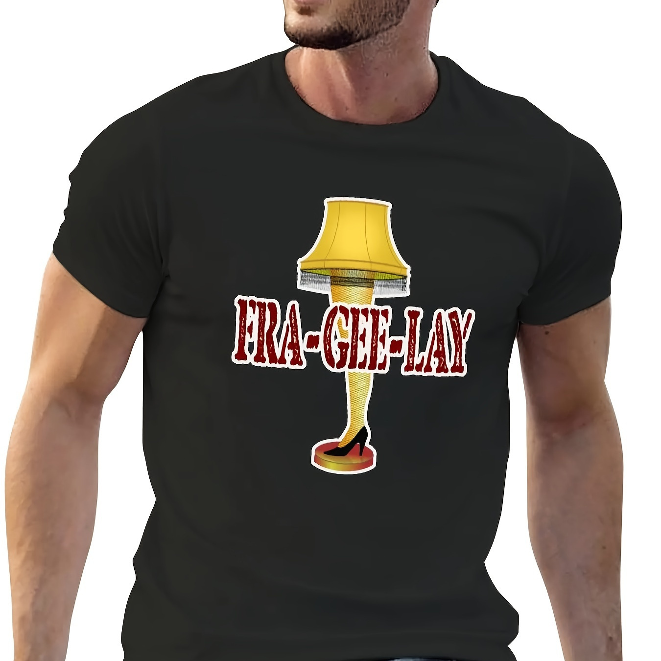 

Leg Lamp Fra Gee Lay Design T-shirt Vintage T Shirt Plain Black T Shirts Men Heavyweight Fashion Style 220g