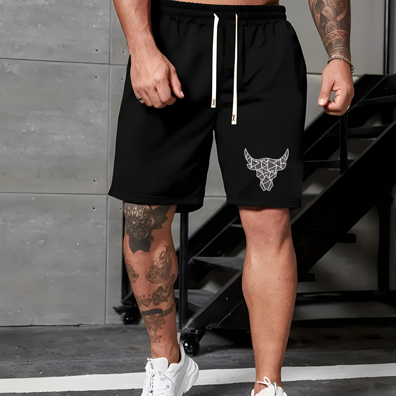 

Print Men's Summer Fashionable Drawstring Casual Sports Loose Shorts, Suitable For Outdoor Sports, Comfortable And