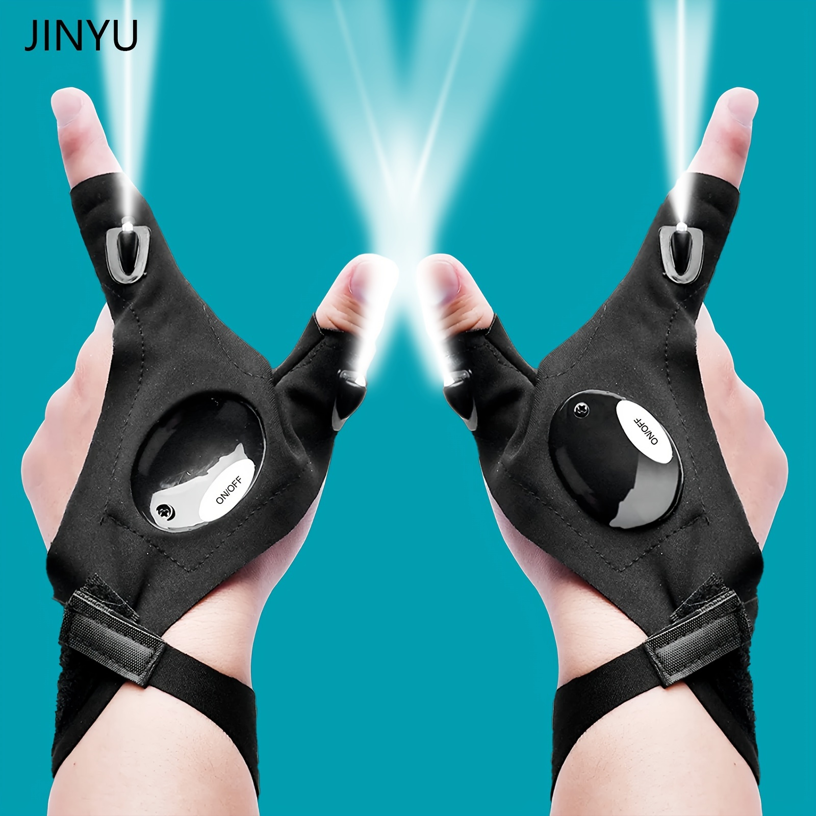 Led Flashlight Glove: Fingerless Torch Light Mitten Outdoor - Temu