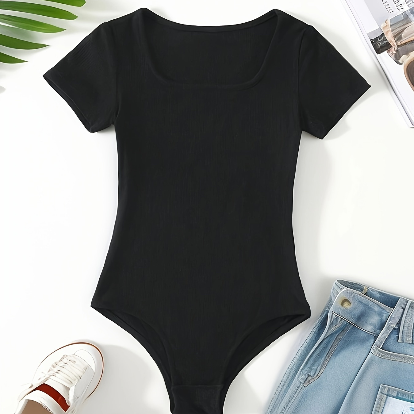 

Girls Stylish Short Sleeve Jumpsuit, Solid Romper For Summer Gift Party Outdoor