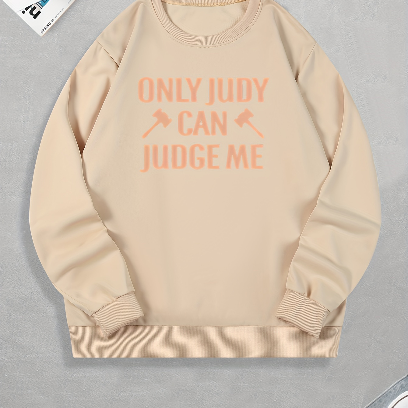 

Only Jody Can Judge Me Print, Men's Trendy Sweatshirt, Casual Graphic Design Pullover With Crew Neck For Men For Fall And Winter