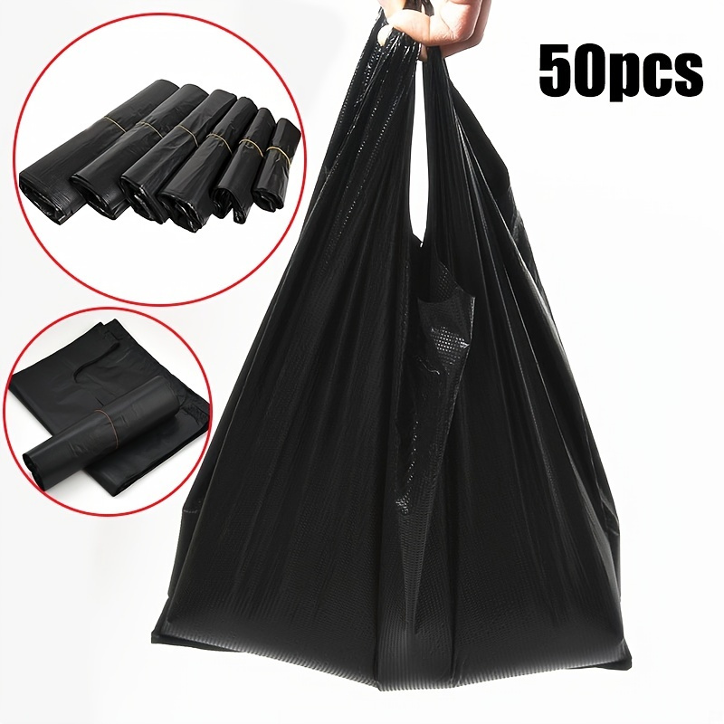 1pc Thickened Large Handle Plastic Bag Fashion Black And White Striped Gift  Bag