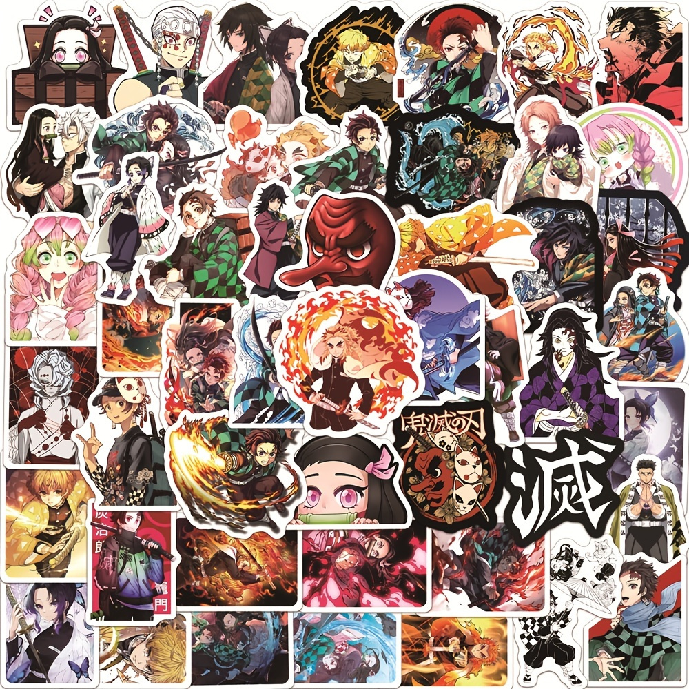 50pcs Mix Anime Sticker Demon Slayer Haikyuu Stickers Poster