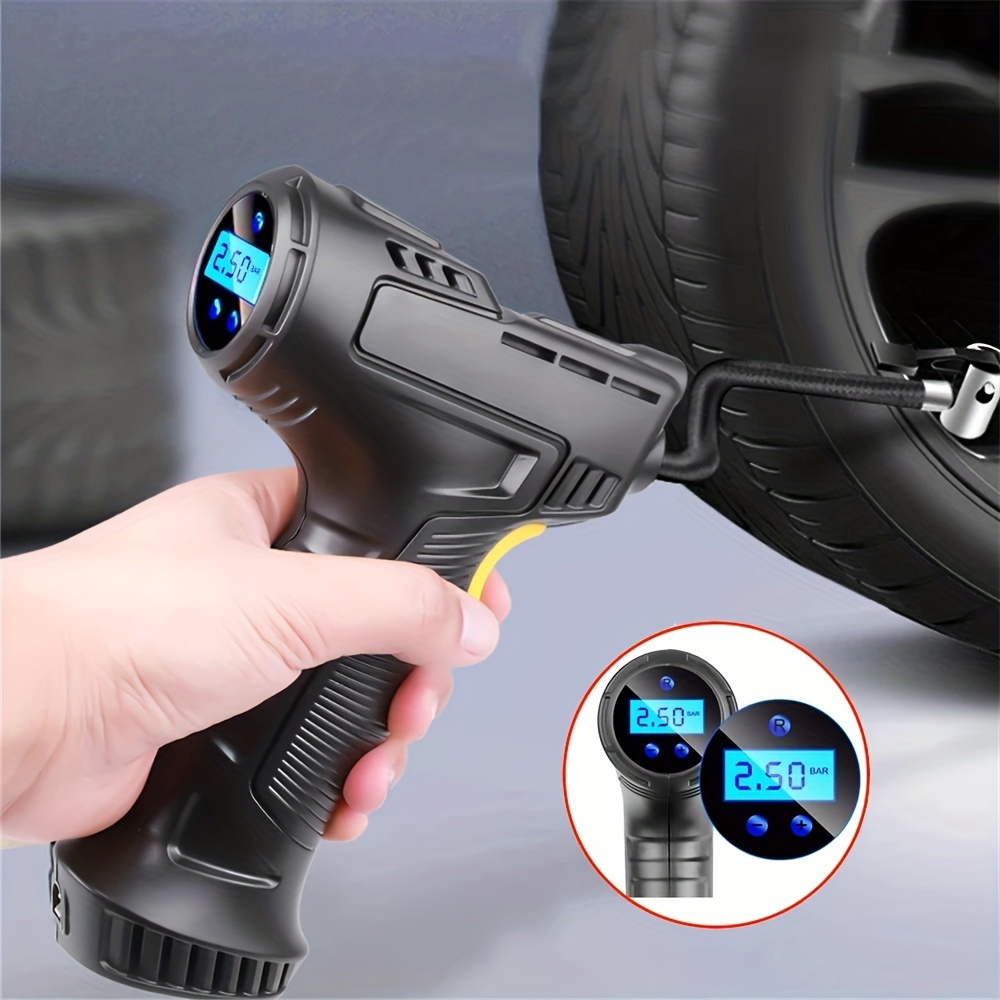 Acheter Compresseur d'air de voiture 120 W, pompe à air portable,  rechargeable par USB, pompe gonflable sans fil/fil, gonfleur numérique de  pneu de voiture pour balles de vélo de voiture