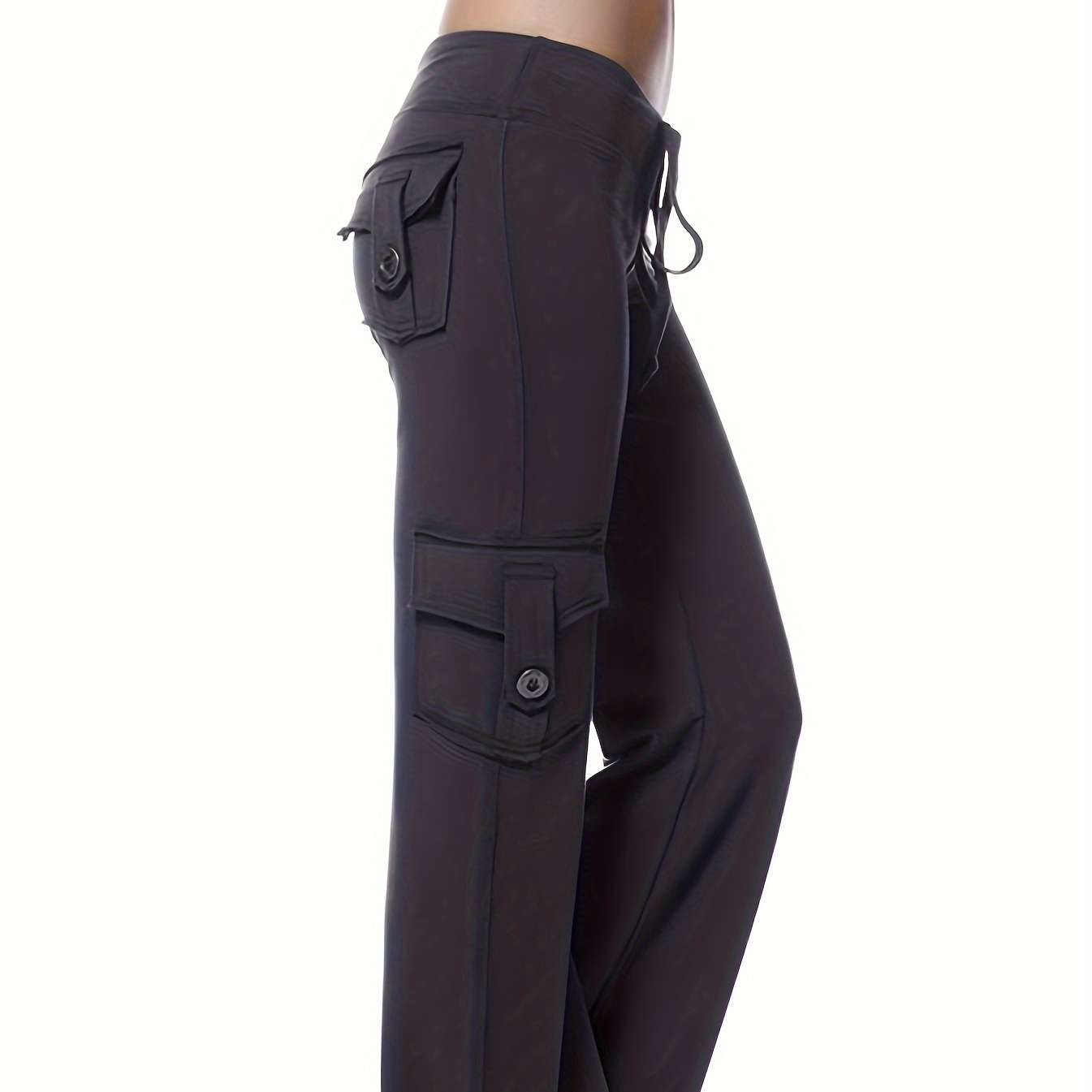 

Womens Yoga Leggings Cargo Pants Stretchy Drawstring Waist Plus Size Sweatpants With