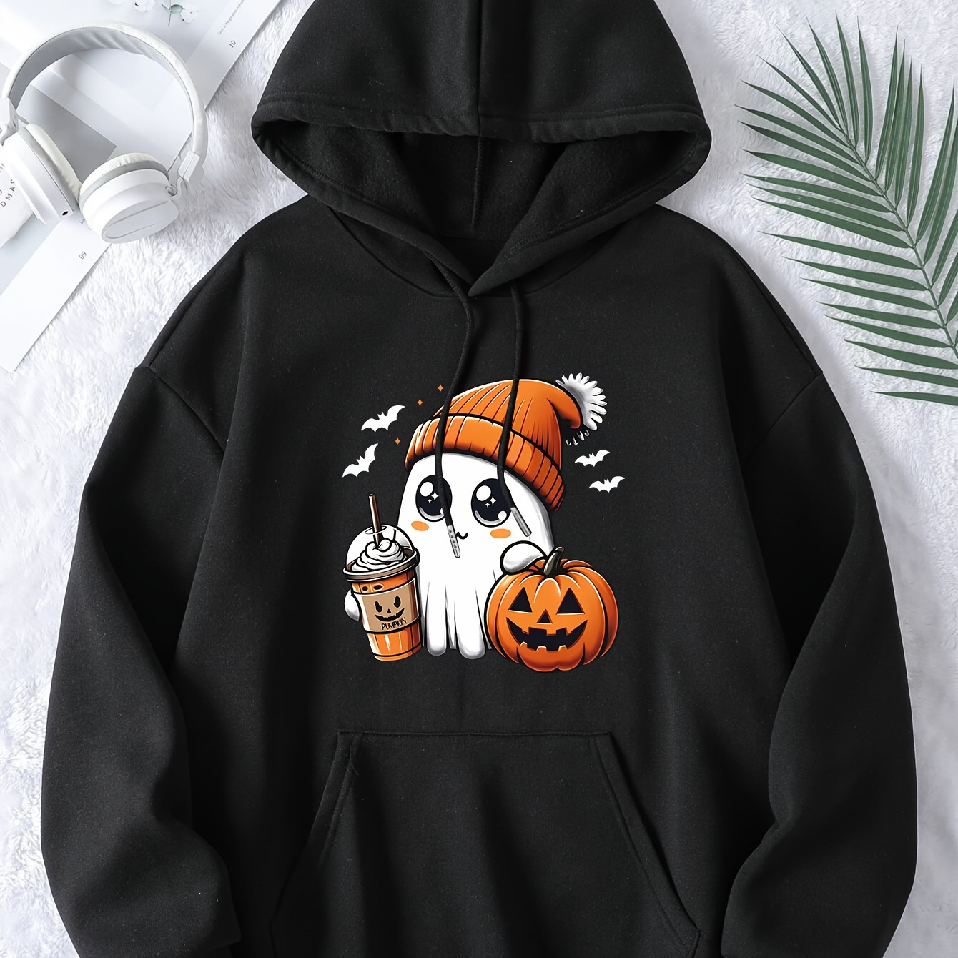 

Women's Cute Graphic Hoodie - Cozy Drawstring Pullover For Fall & Winter, Machine Washable