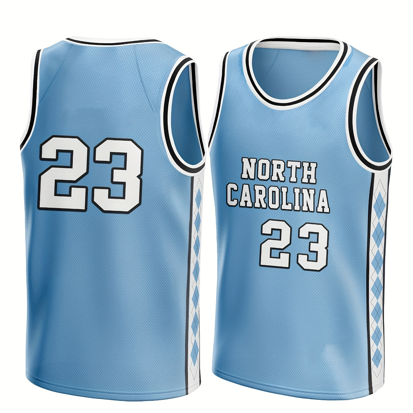 

Men's North Carolina #23 Embroidery Basketball Jersey, Vintage Breathable Round Neck Sleeveless Basketball Shirt For Training Competition