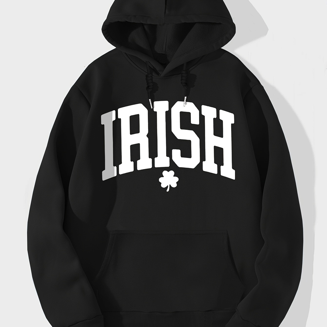 

Irish Print, Men's Casual And Cozy Hoodies, Trendy Long Sleeve Hooded Sweatshirt, Casual Versatile Top For Autumn Winter