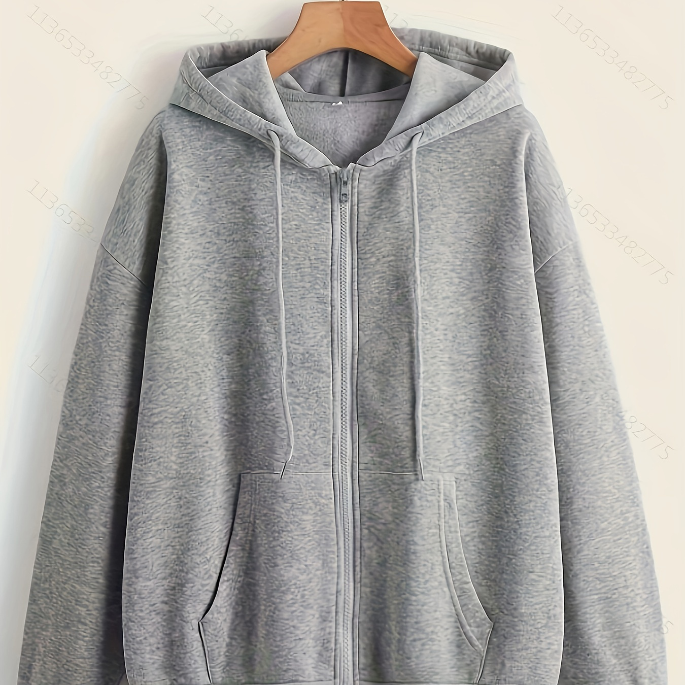 

Drawstring Zip Up Lined , Long Hooded Sweatshirt , 's Sweatshirt