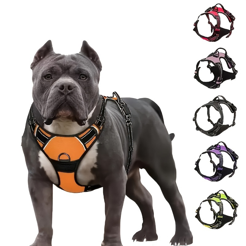 

Adjustable No-pull Dog Harness With Padded Vest And Dual Leash Clips - Prevents Choking And Provides Comfortable Walking Experience