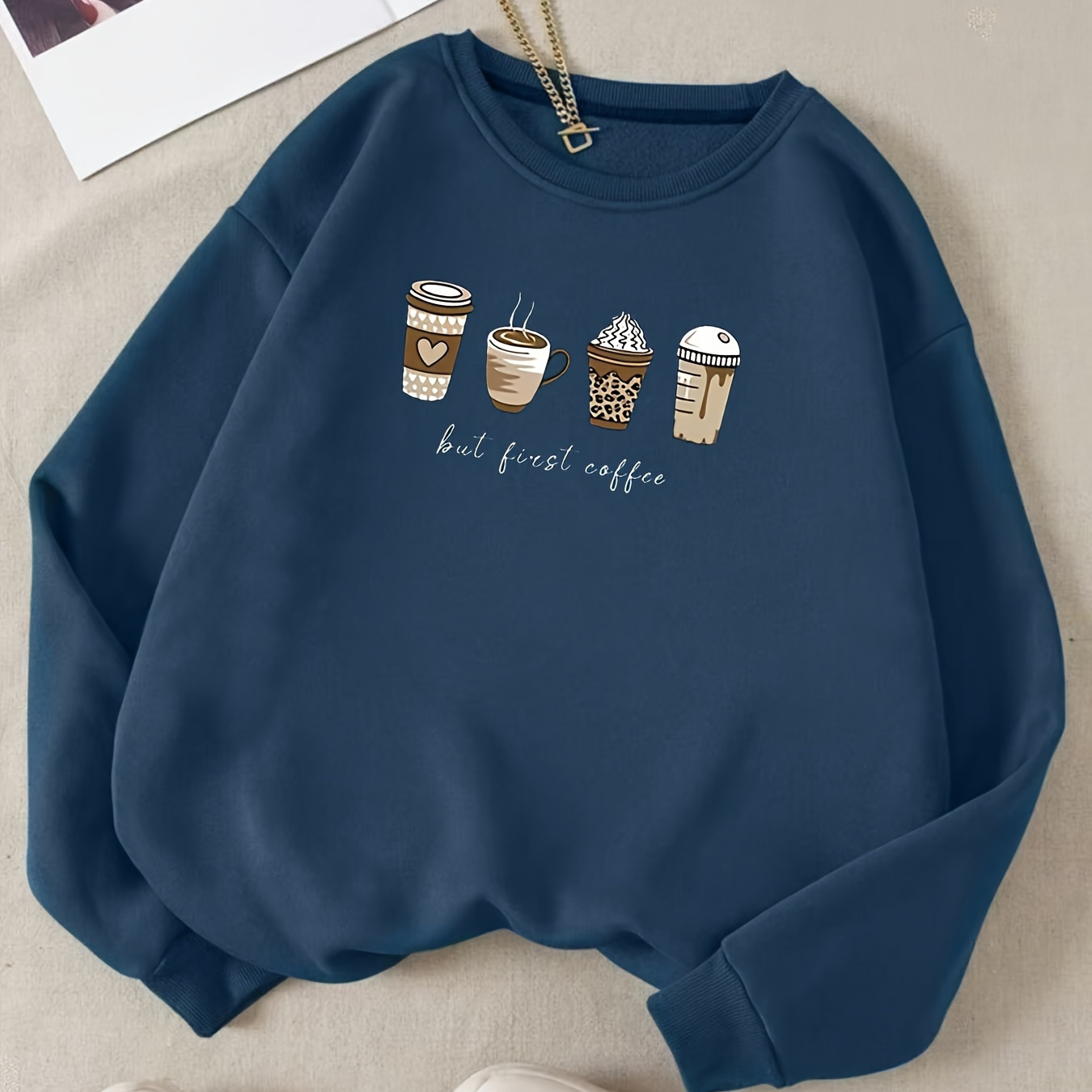 

's Sweatshirt , 100% Fleece-lined , Long Top , Pattern - Adult